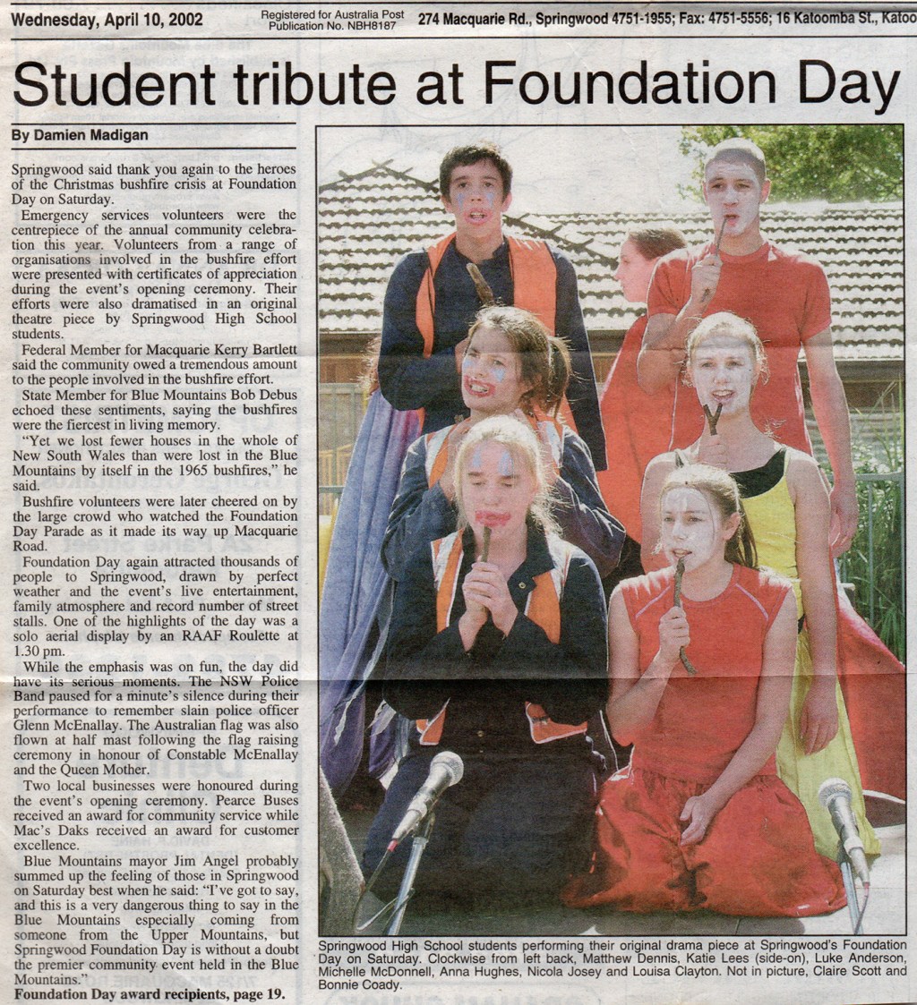 Student tribute – Foundation&nbsp;Day